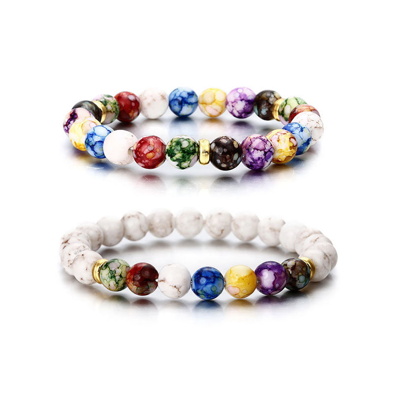 Wholesale Natural Volcanic Stone Colorful Bracelet